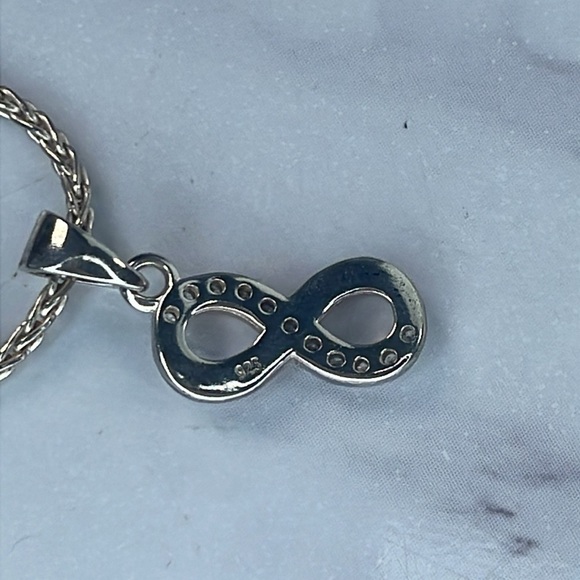 Silver 925 Infinity Crystal Necklace - Picture 8 of 9